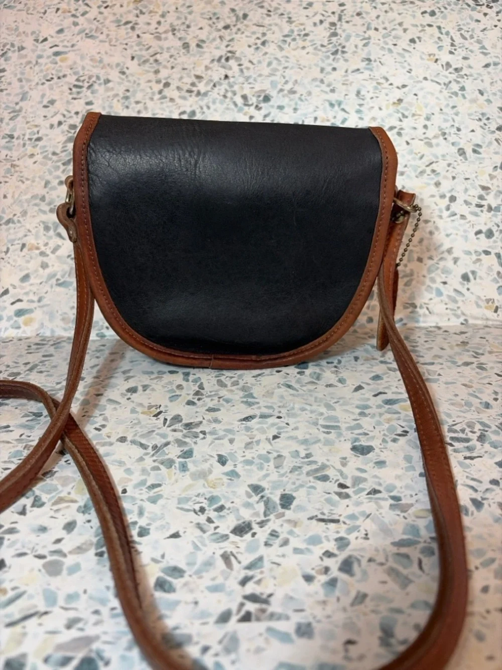 Vintage Coach Court Bag 9870 Spectator Black Brown Leather Crossbody USA - Picture 6 of 8